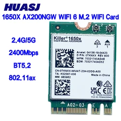 Tarjeta WiFi 6 Killer AX200 Dual Band Bluetooth 5.2 M.2