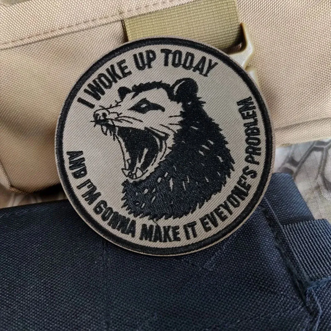 Parche moral táctico bordado Opossum con velcro para MOLLE - imagen 5