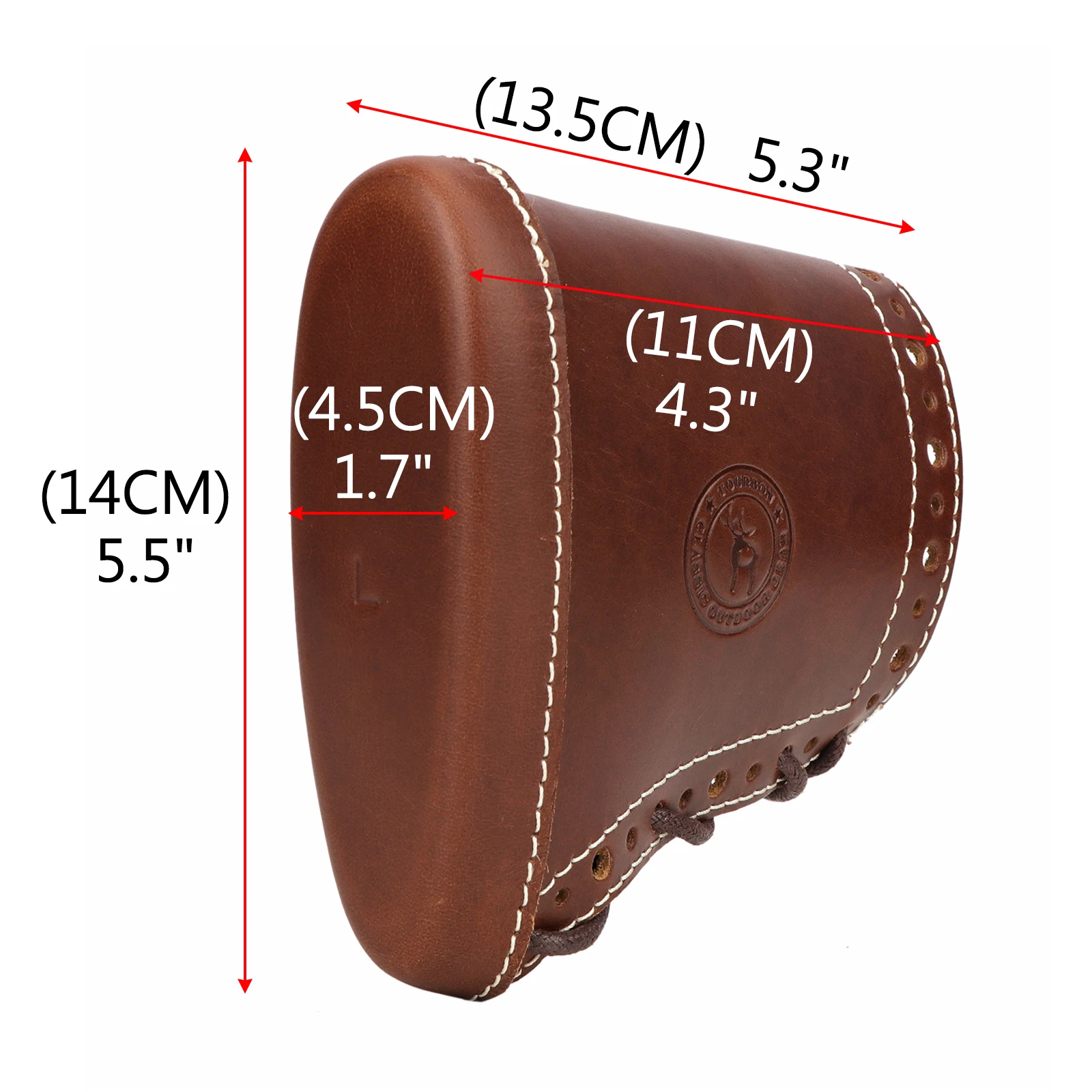 Tourbon protector de culata de rifle en cuero marrón - imagen 2