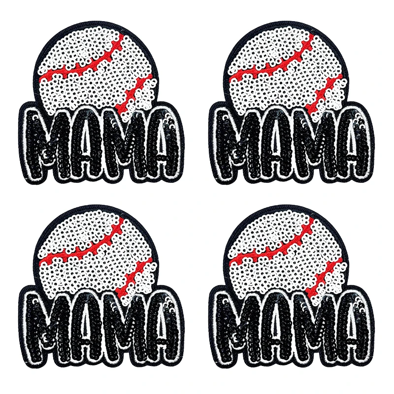 Parche termoadhesivo béisbol bordado con lentejuelas – DIY ropa - imagen 5