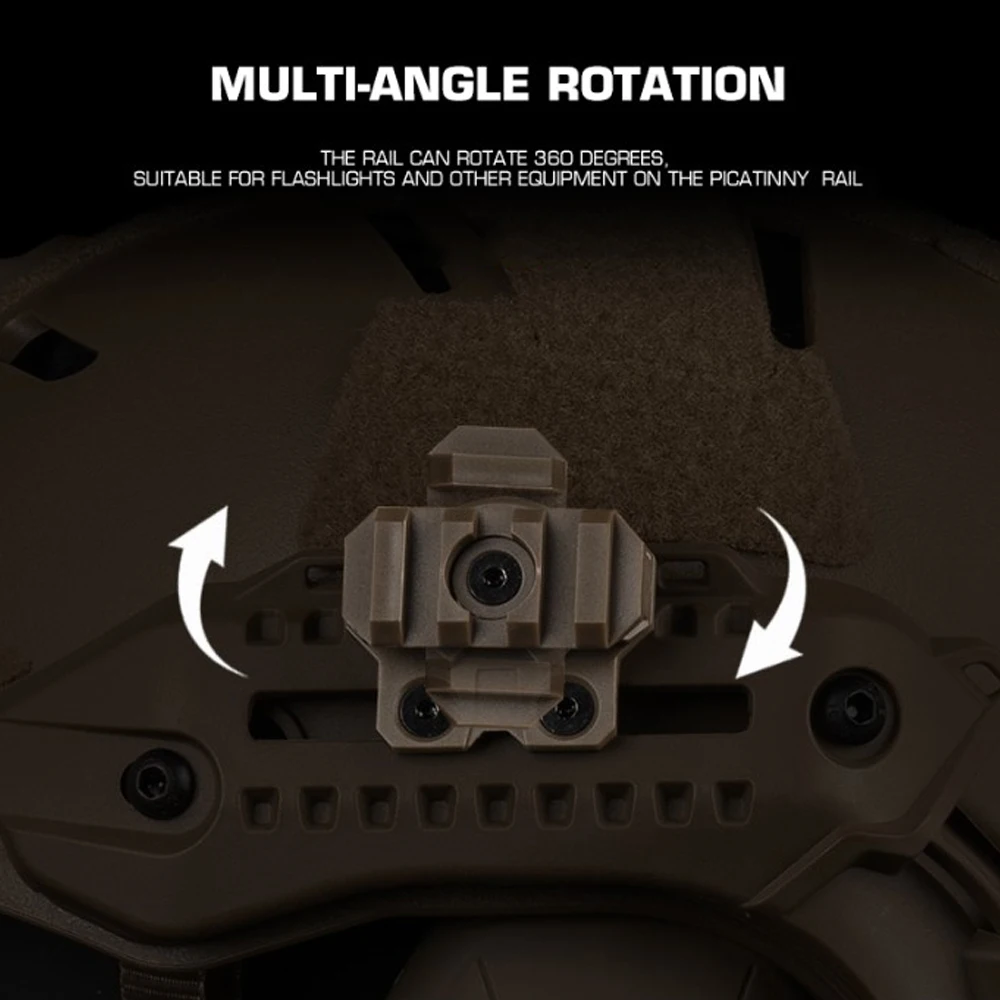 Riel M-LOK para casco Picatinny, montaje ajustable linterna táctica - imagen 4