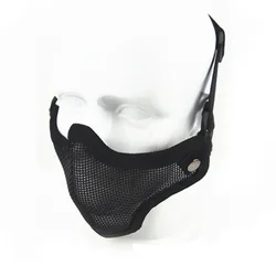Mascarilla táctica media cara malla metálica camuflaje paintball