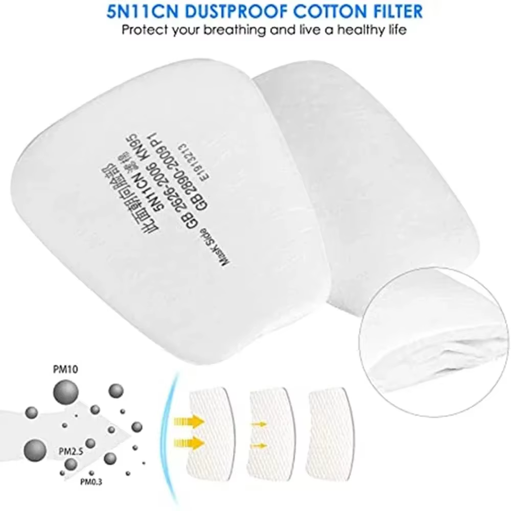3M 6200 compatible filtro polvo electrostático 5N11 para respirador