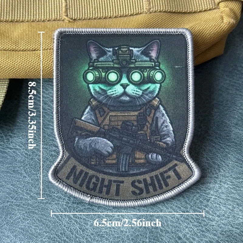 Parche táctico gancho y bucle insignia de gato para airsoft - imagen 3