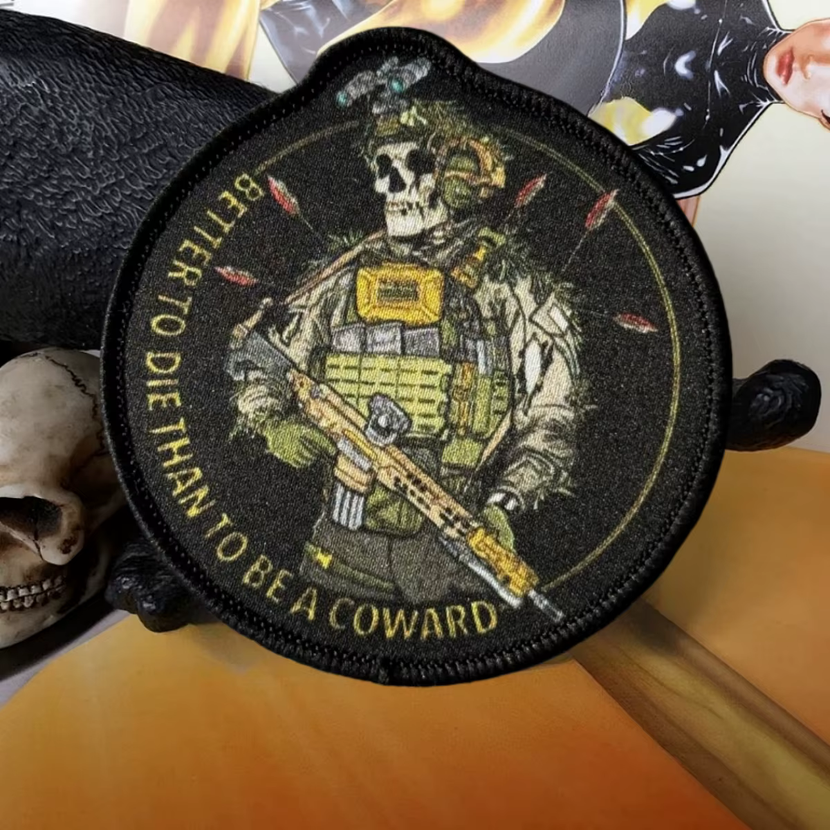 Parche táctico calavera con frase de moral para mochila militar - imagen 5