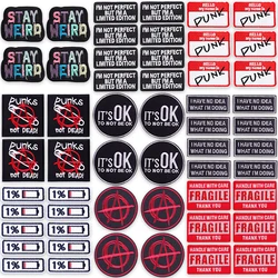 Parche bordado punk humor oscuro etiqueta advertencia vida rebel