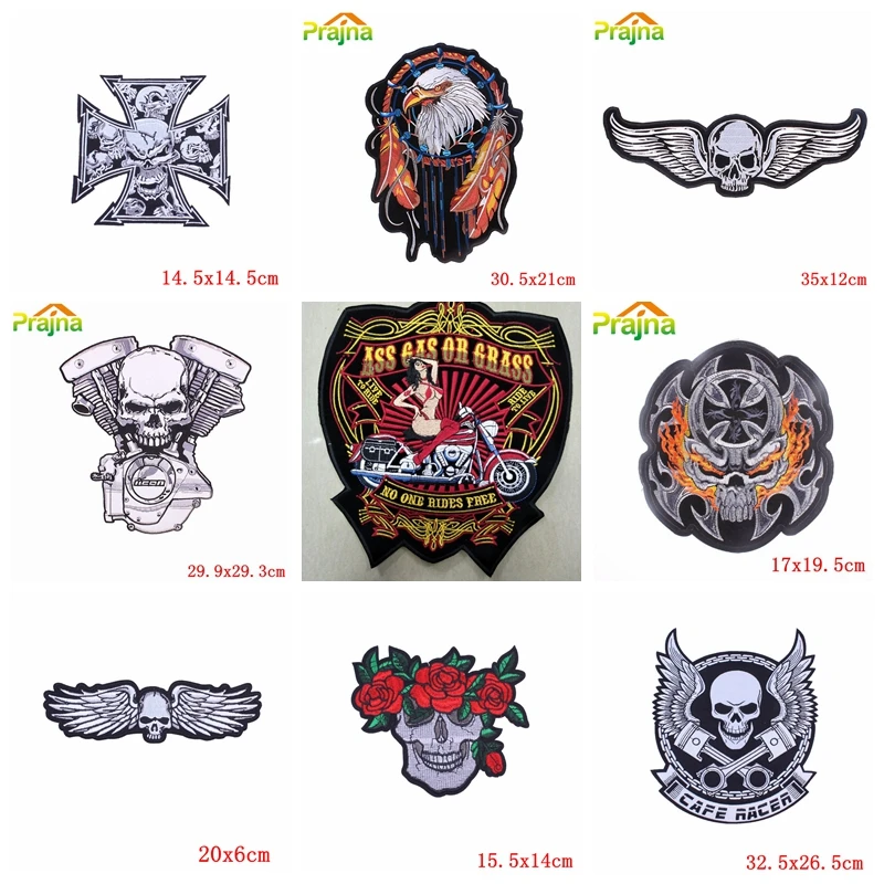 Parches de calavera estilo motorista