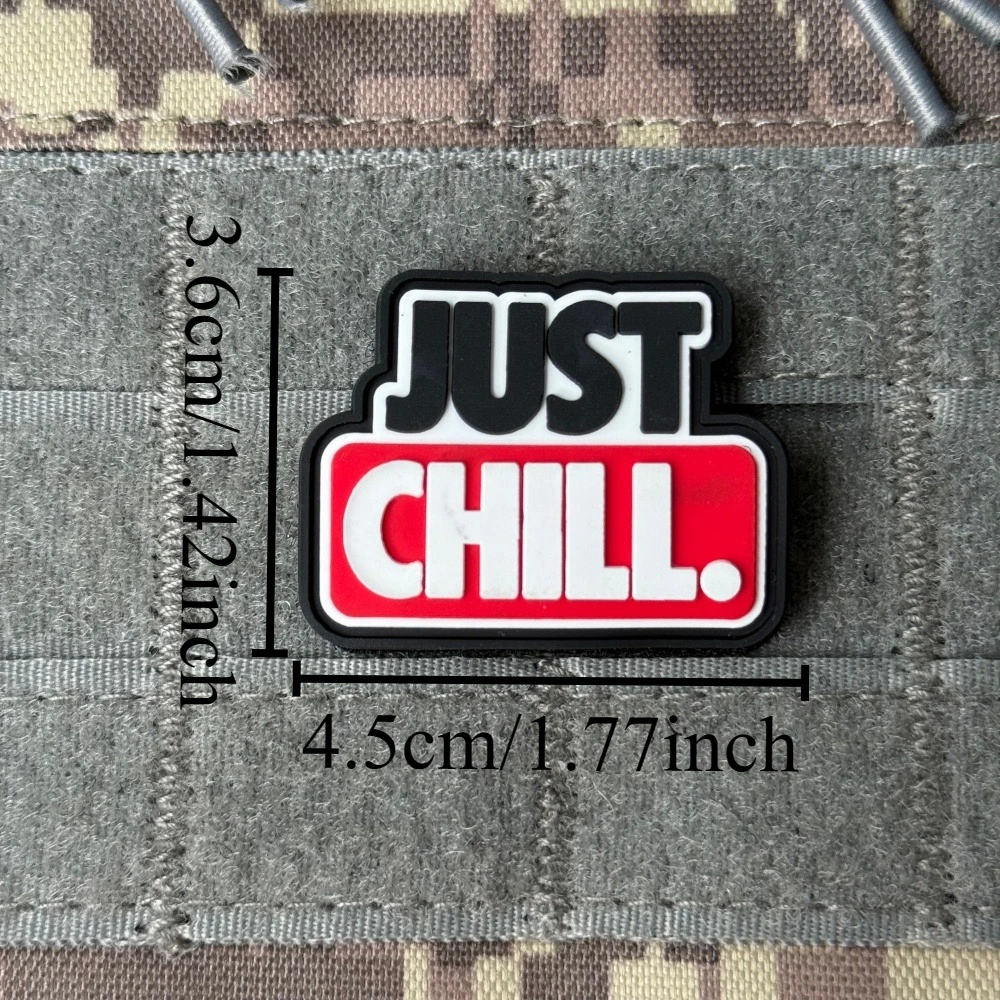 Parche táctico Just Chill de PVC con velcro para mochila - imagen 2