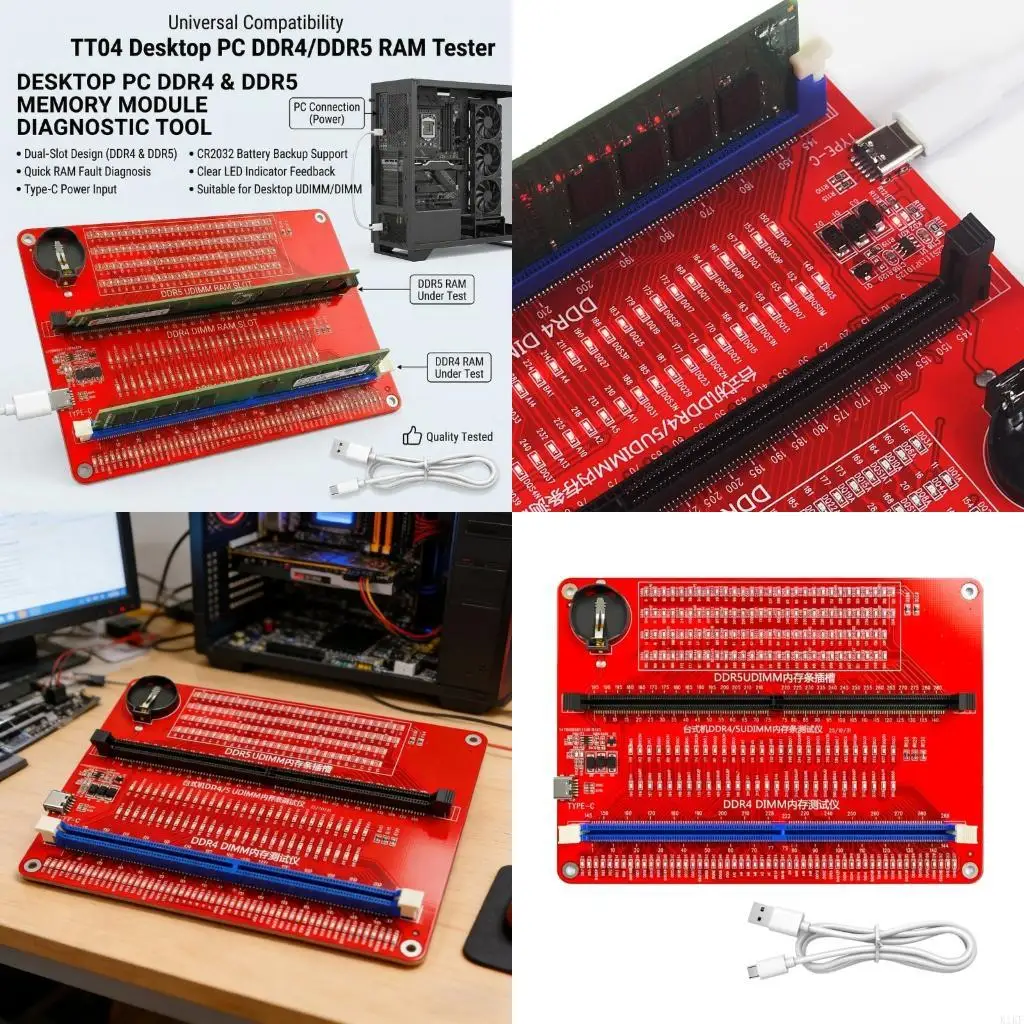 Probador diagnóstico memoria DDR4/DDR5 detección rápida de fallos - imagen 5