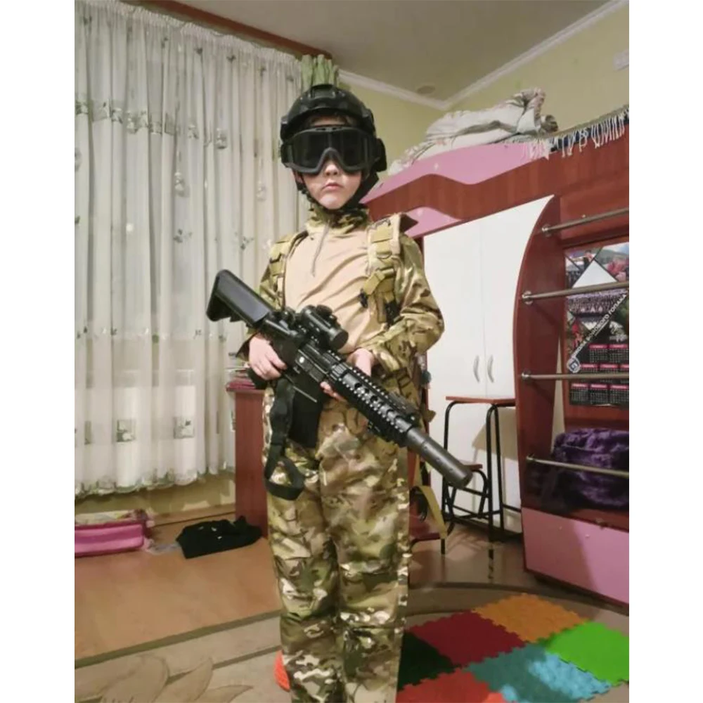 Uniforme táctico infantil camuflaje Airsoft para caza y senderismo - imagen 4