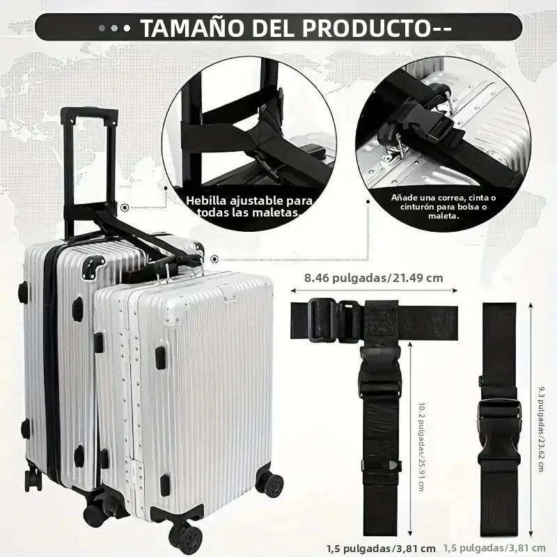 Correas de conexión para equipaje ajustables negras - imagen 2