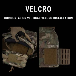 Portaplaca táctico MOLLE con panel extensión gancho y bucle para chaleco