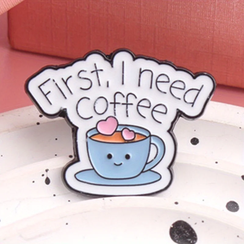 Insignia esmaltada de café con mascotas y texto estampado - imagen 4