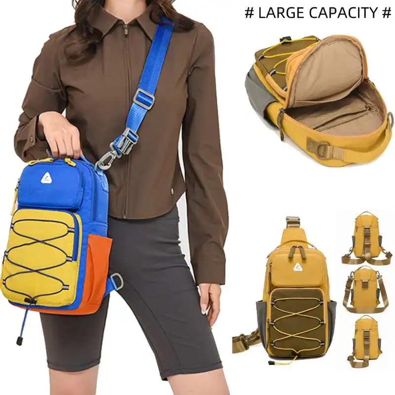 Bolsa táctica de pecho con cordón bandolera para viaje y trekking