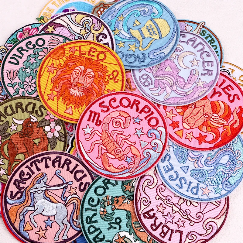 Parche bordado termoadhesivo doce signos zodiaco para planchar o coser - imagen 3