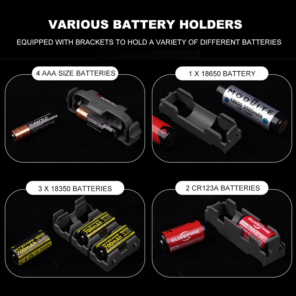 Porta-batería MOLLE táctico – Compatible 18650/CR123A/AAA