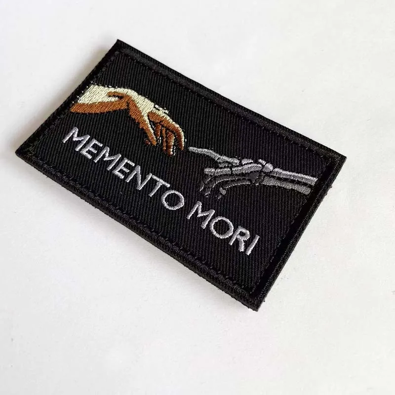 Parche táctico militar bordado calavera con velcro para ropa - imagen 2
