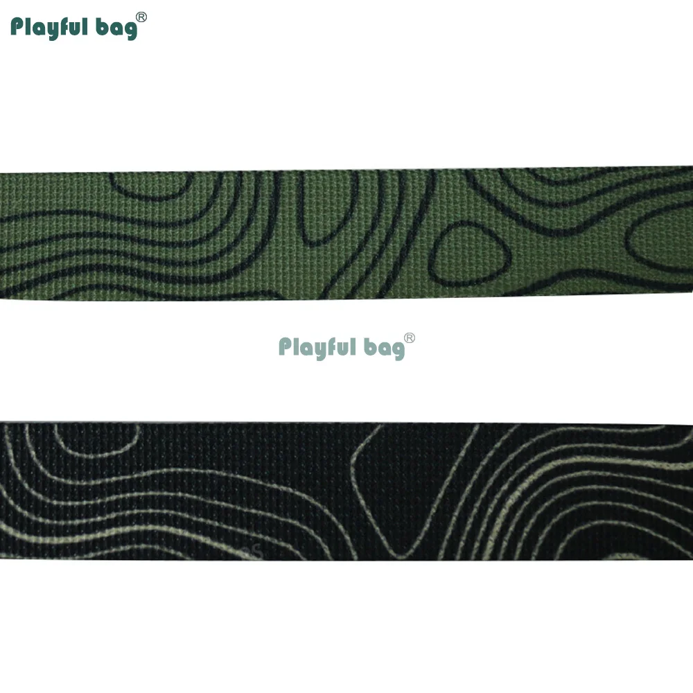 Correa táctica MOLLE doble cara topo camuflaje negro y verde - imagen 5