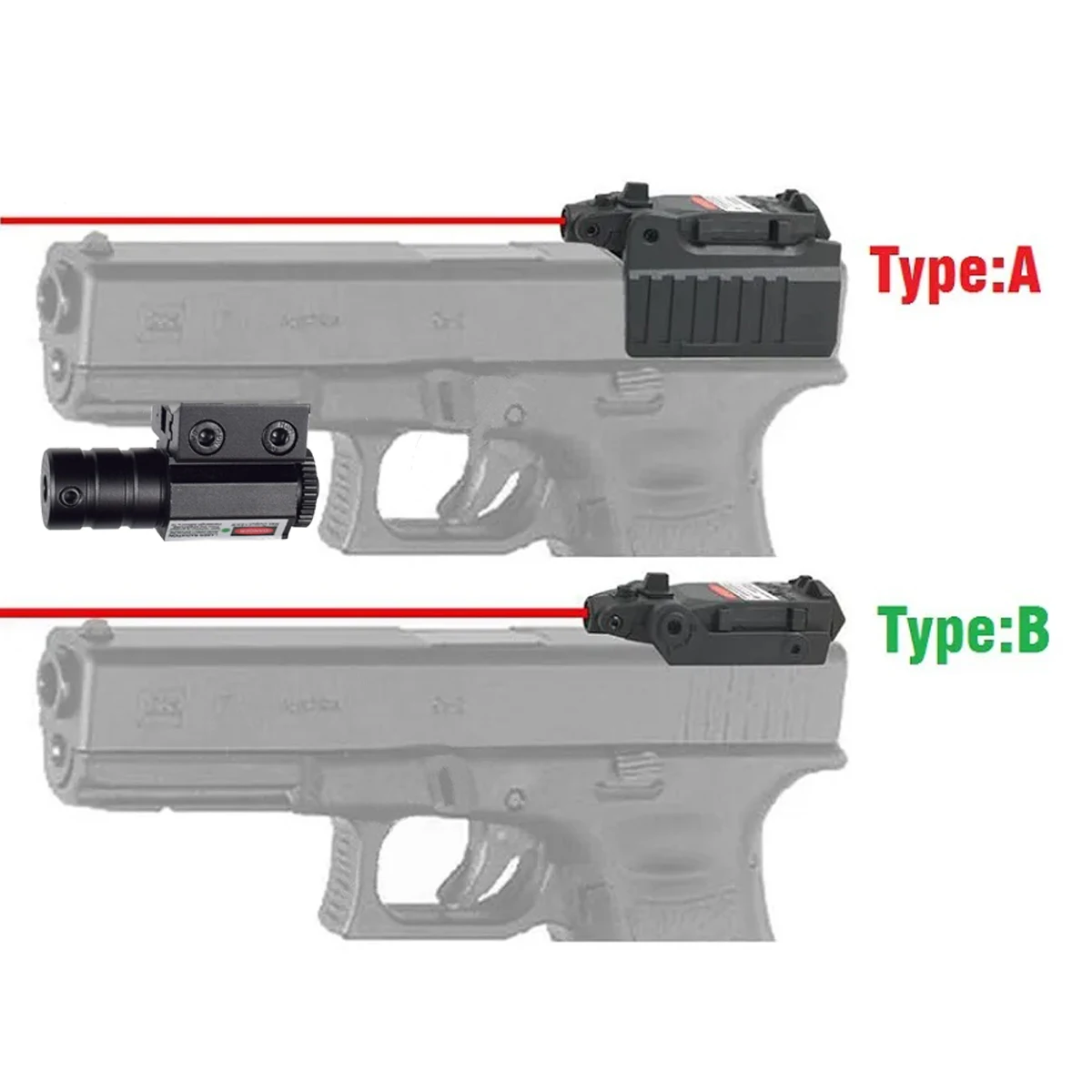 Mira láser roja para pistola Glock KSC KWA con montaje ajustable - imagen 3