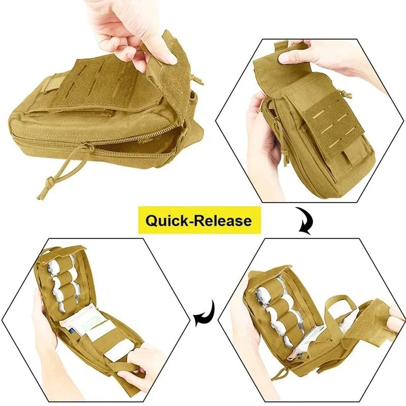 Bolsa táctica MOLLE para primeros auxilios y supervivencia portátil - imagen 5