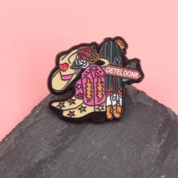 Yeehaw Heartbreaker pin vaquero con rosas y diamantes de imitación