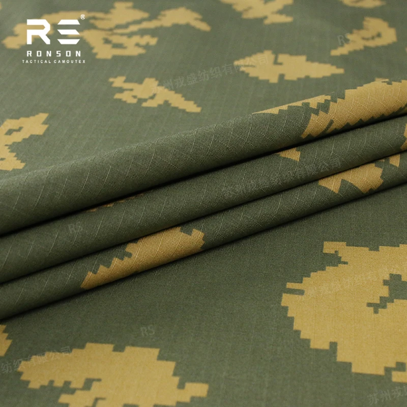 Tela NYCO ripstop camuflaje floral amarillo para uniformes tácticos