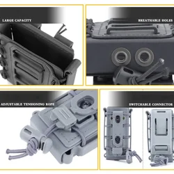 Portacartuchos MOLLE 9mm – Bolsa táctica para cinturón de caza