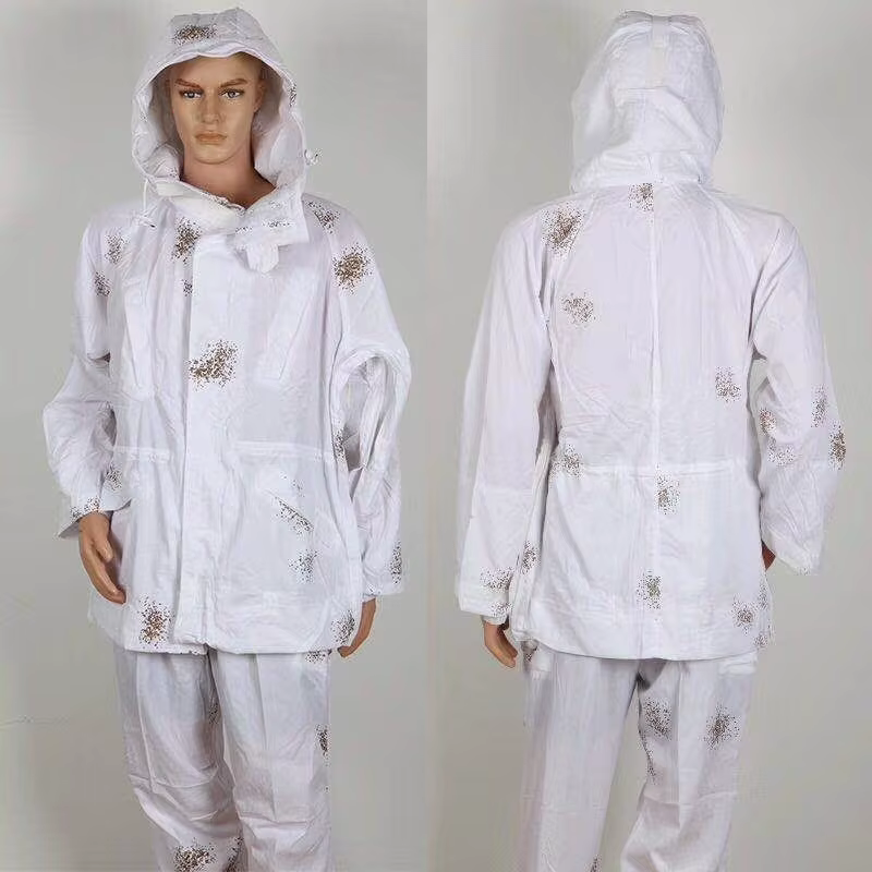 Traje táctico camuflaje blanco nieve: chaqueta y pantalón