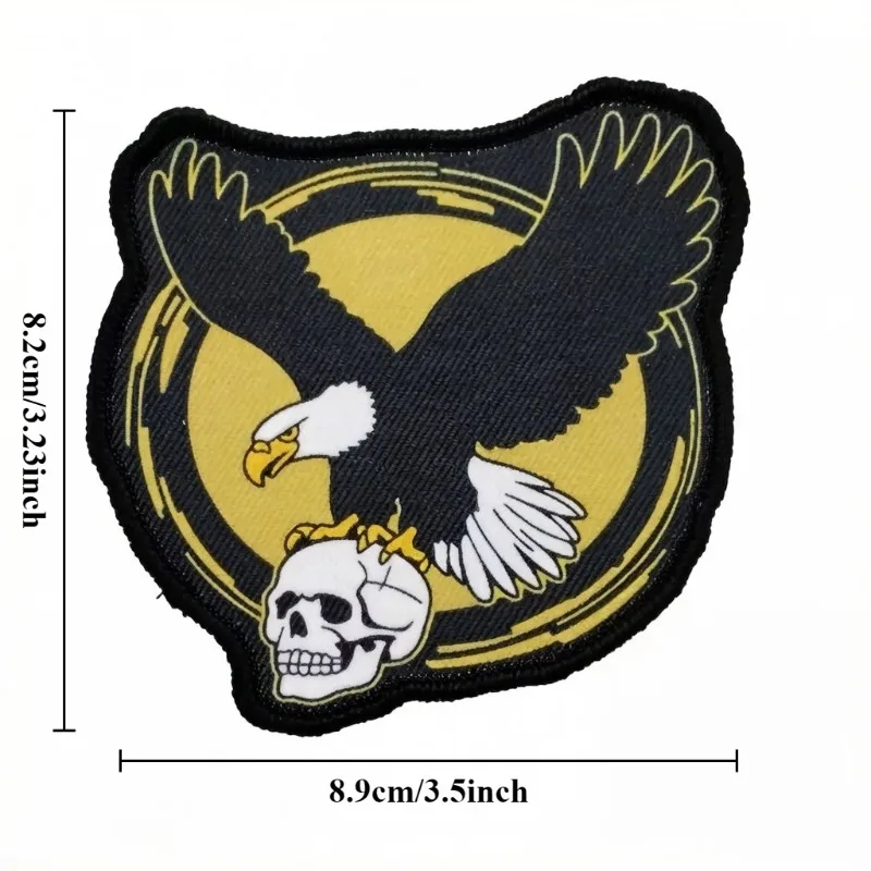 Parche táctico con velcro cráneo y águila militar - imagen 4