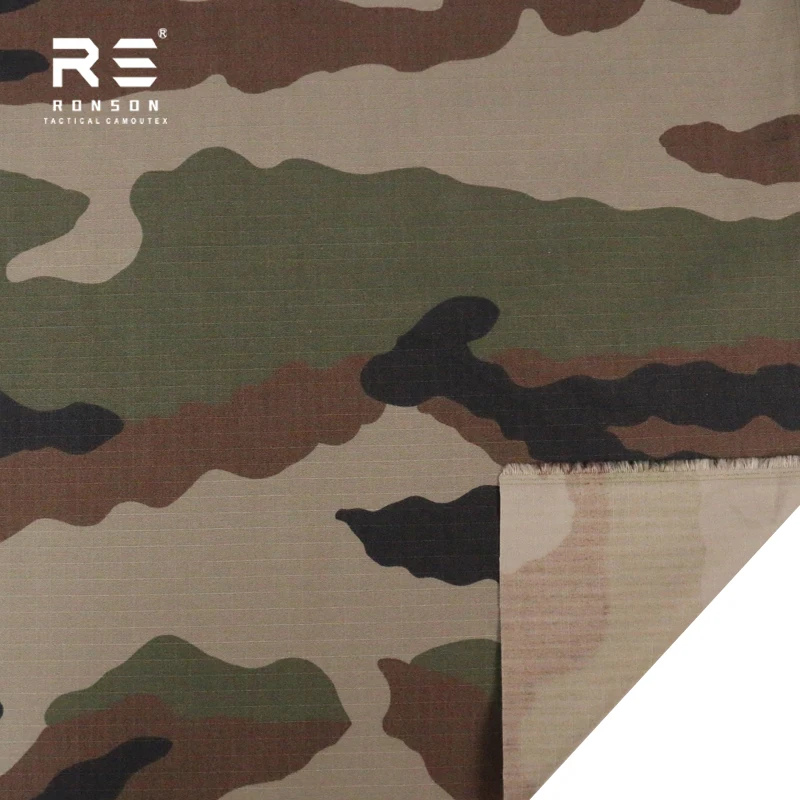 Tejido ripstop camuflaje francés algodón y nailon uso militar