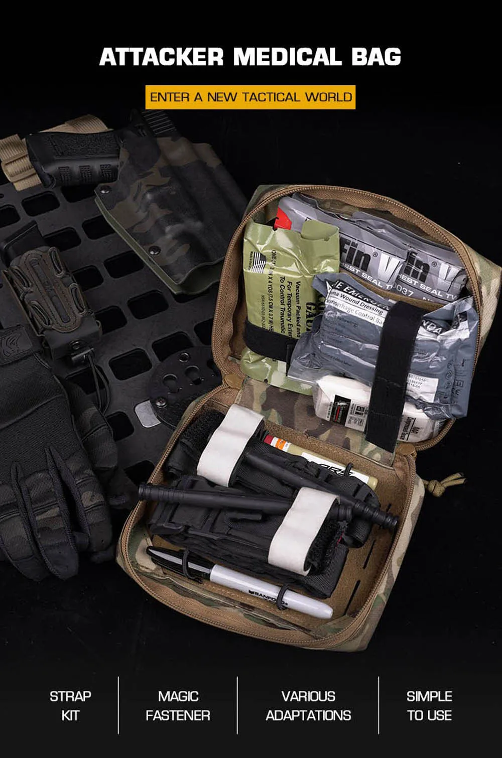 Bolsa médica táctica Attacker KOLINLOV