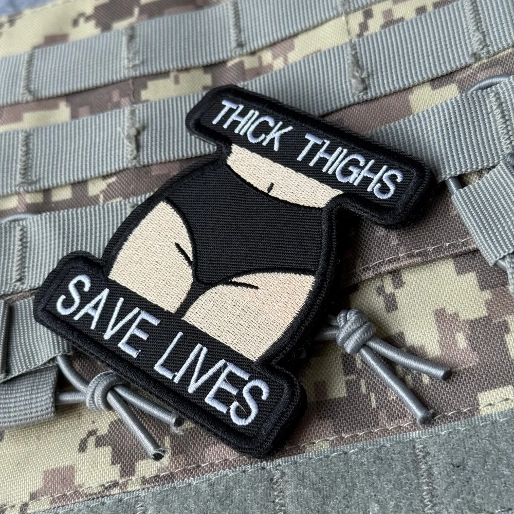 Parche bordado táctica moral Gruesos muslos salvan vidas con velcro - imagen 2