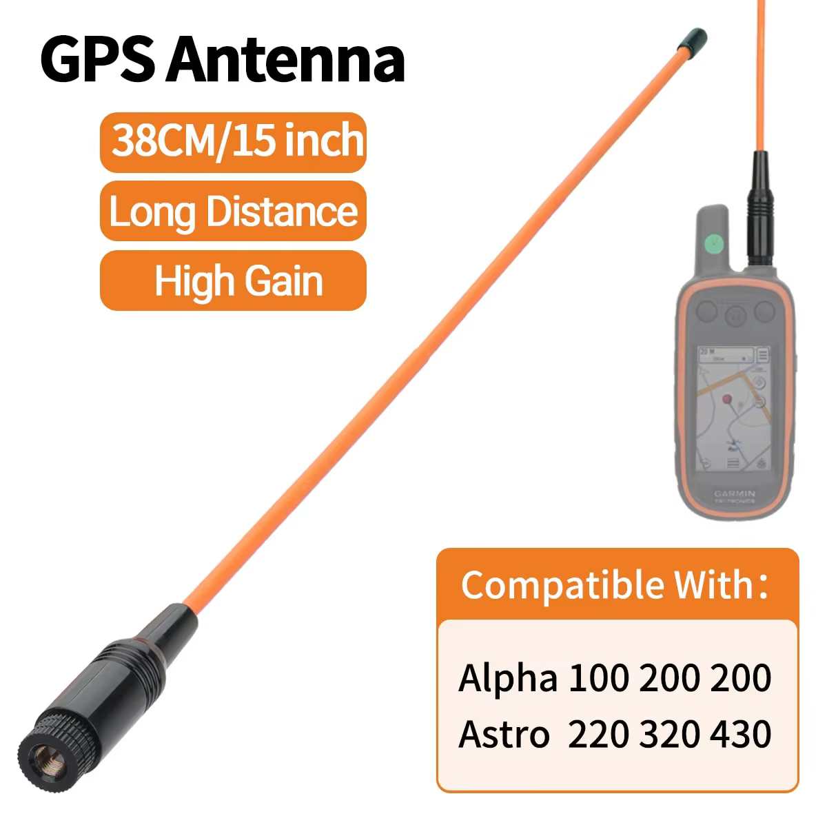 Garmin 771 Antena GPS SMA-macho látigo extendida 38cm Alpha 100 200 Astro - imagen 2