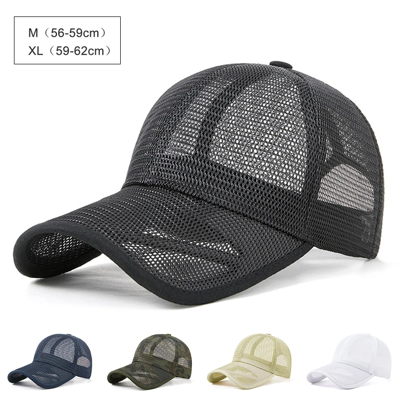Gorra de camionero de malla transpirable, visera sólida ajustable - imagen 3