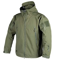 Chaqueta táctica impermeable de forro polar con camuflaje y capucha