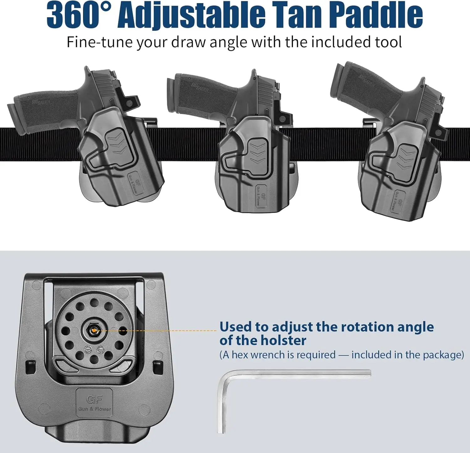 Funda OWB para Sig P365 X-Macro retención Nivel II óptica 360° derecha