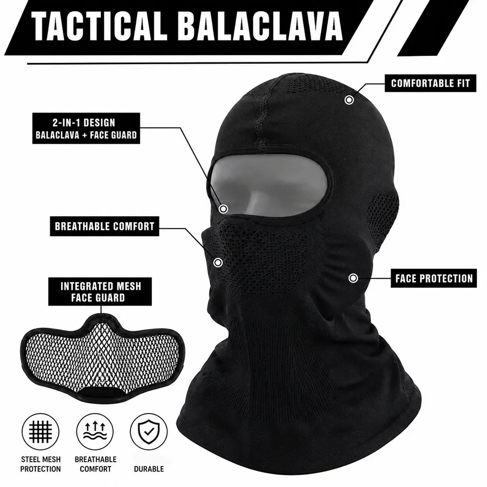 Casco táctico ajustable con máscara y funda para airsoft - imagen 3
