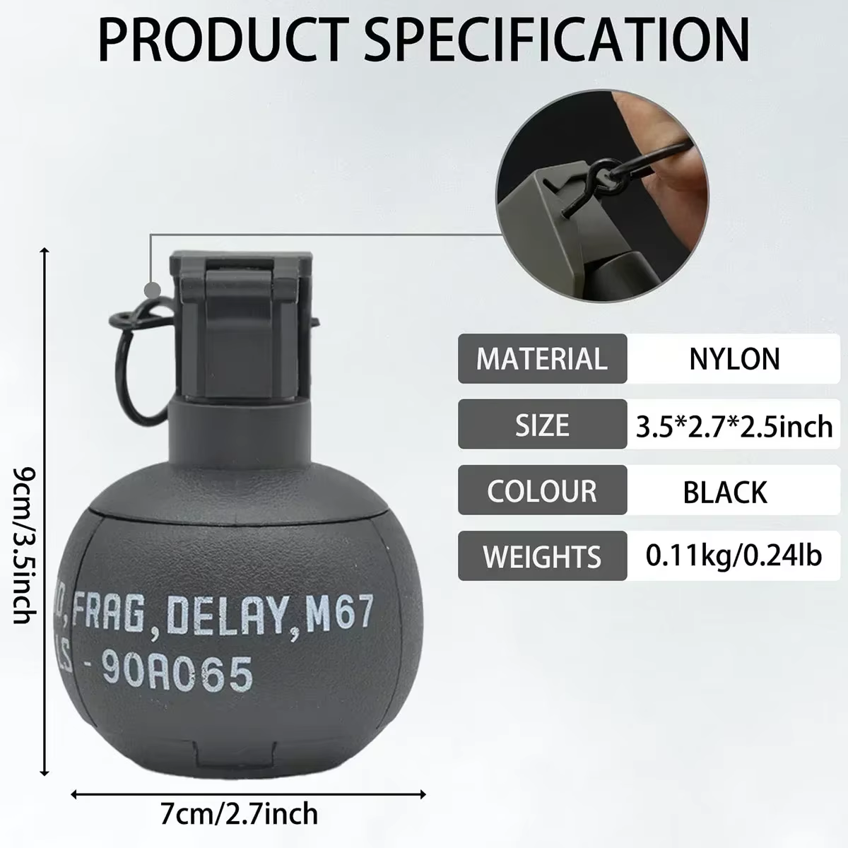 Granada de humo M67 nailon para airsoft y paintball - imagen 3