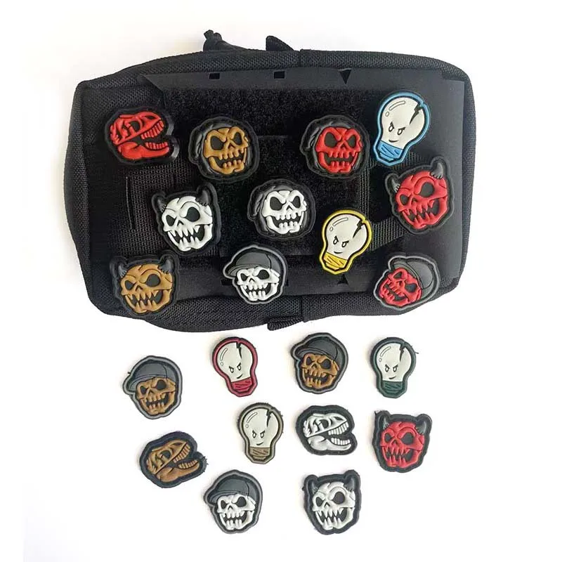 Parche táctico PVC con velcro calabaza, calavera y dinosaurio - imagen 4