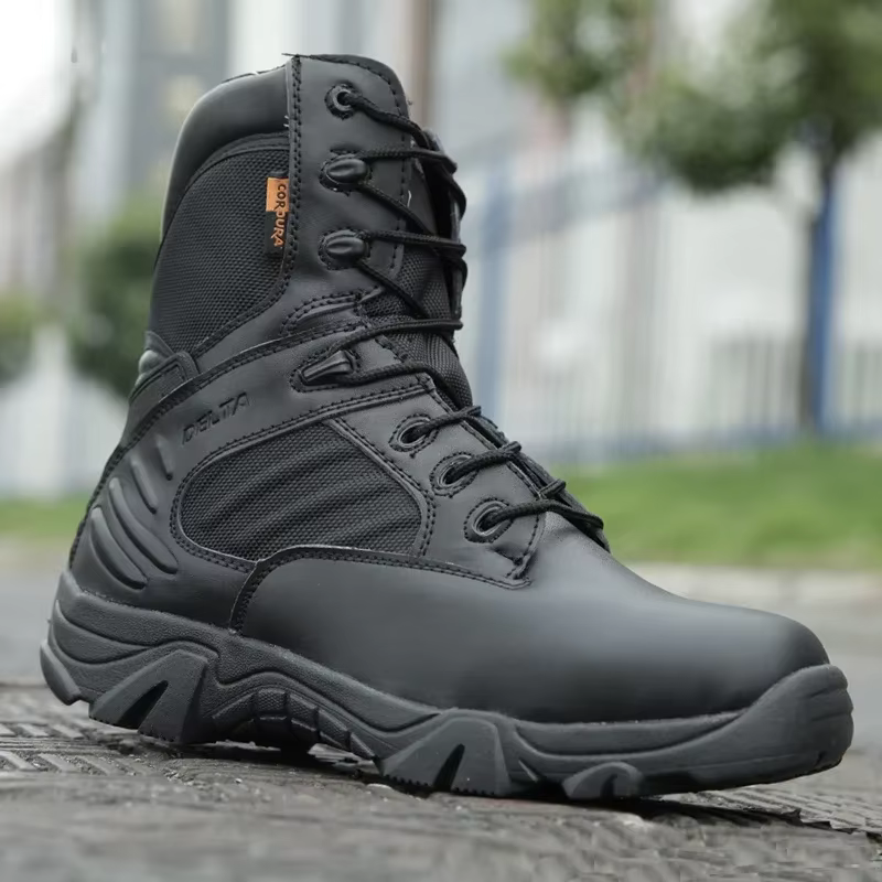 Botas tácticas impermeables hombre – Cuero genuino con cordones
