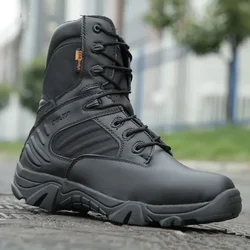 Botas tácticas impermeables hombre – Cuero genuino con cordones