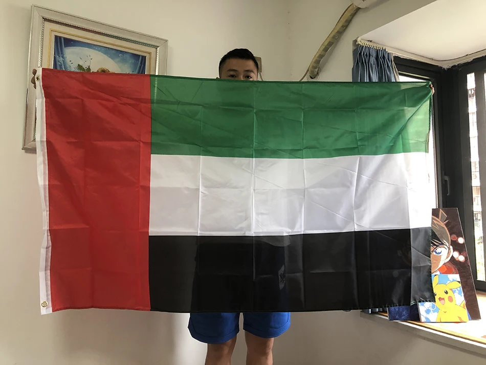 Bandera colgante de los Emiratos Árabes Unidos en poliéster