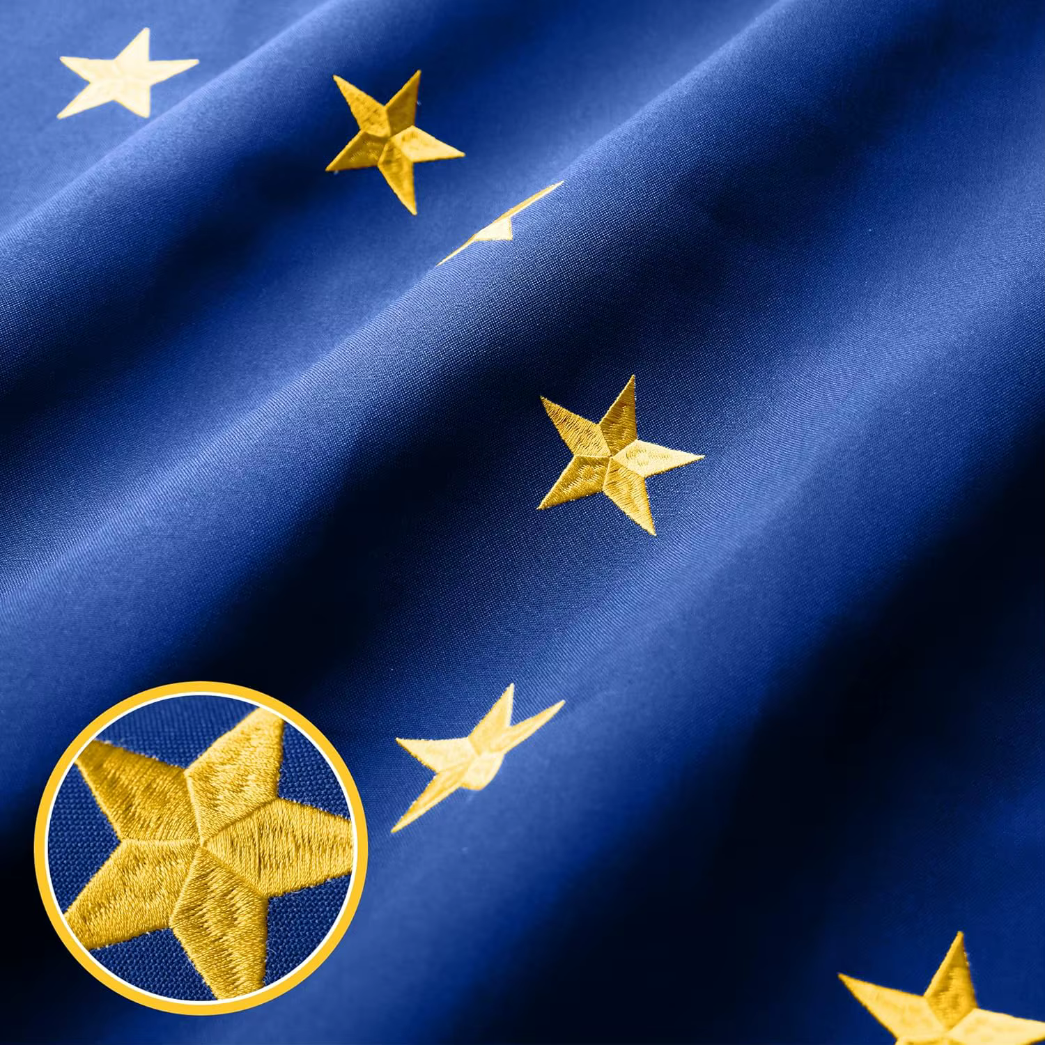 Bandera de la Unión Europea bordada ojales latón nailon Oxford - imagen 4