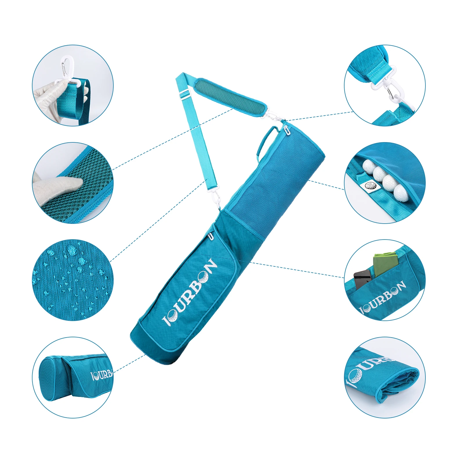 Tourbon Bolsa de Transporte Impermeable Plegable para Golf - imagen 5