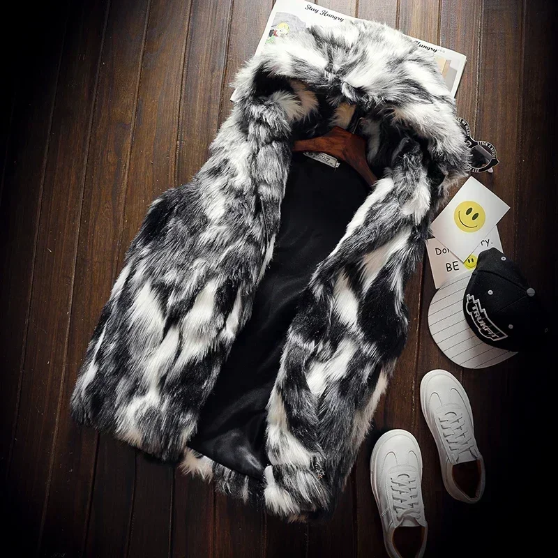 Chaqueta con capucha forro polar piel sintética estilo zorro - imagen 5