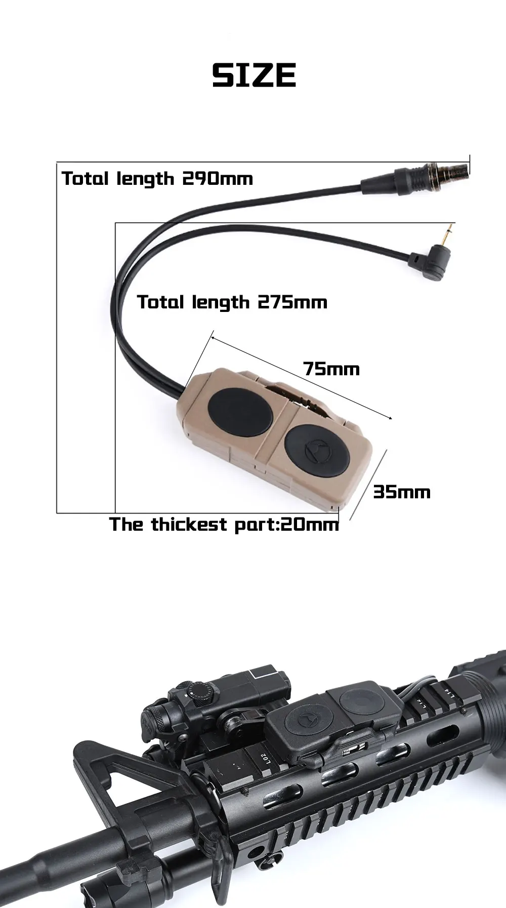 Control remoto en configuración táctica