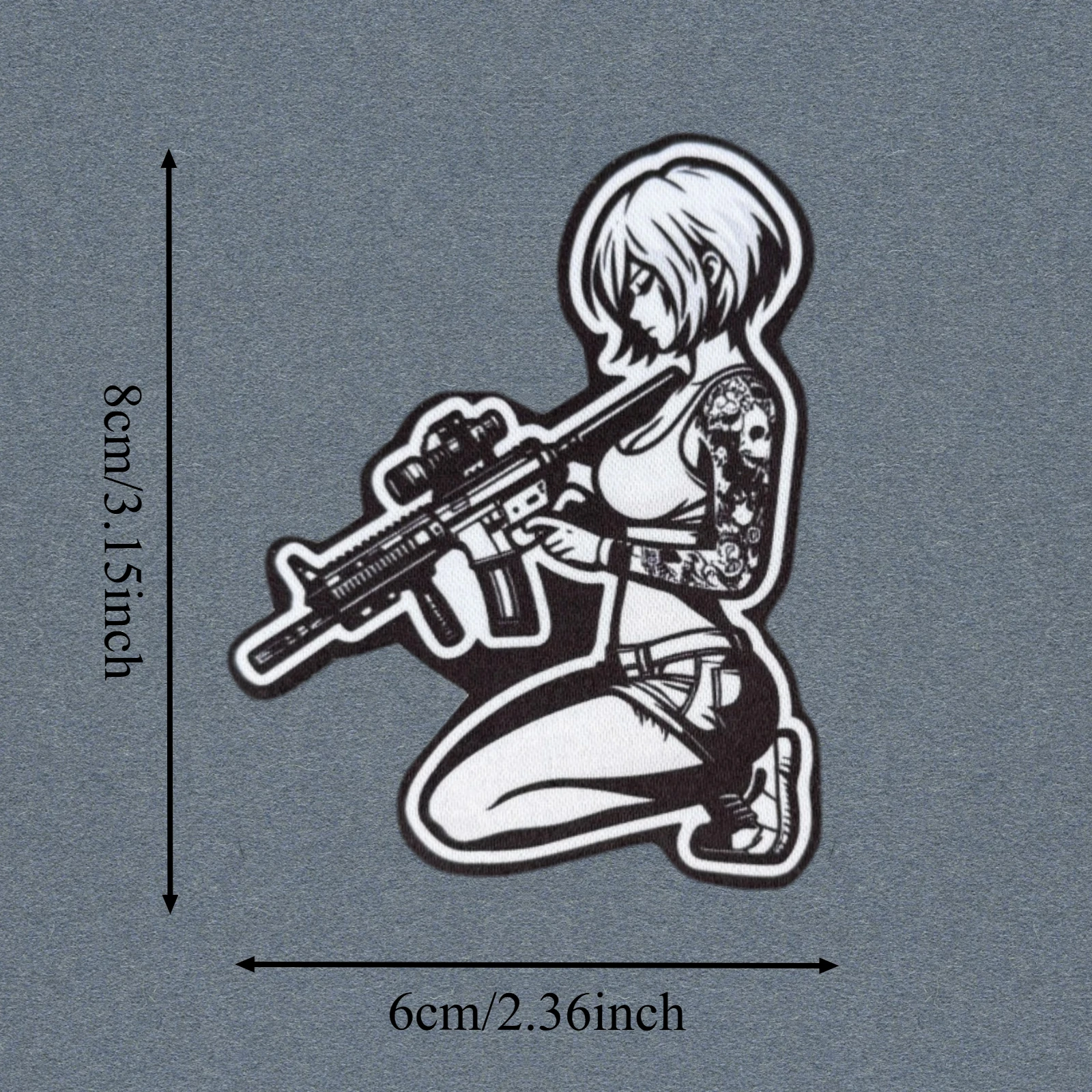Parche táctico de chica anime con velcro para mochila - imagen 5
