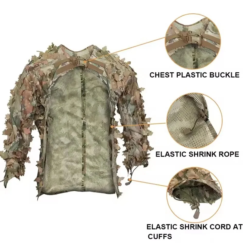 Traje ghillie transpirable de malla para caza y outdoor - imagen 3