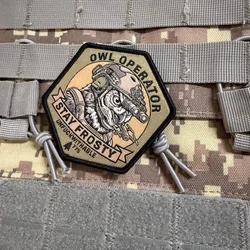 Parche táctico velcro búho operador Stay Frosty, insignia tejida