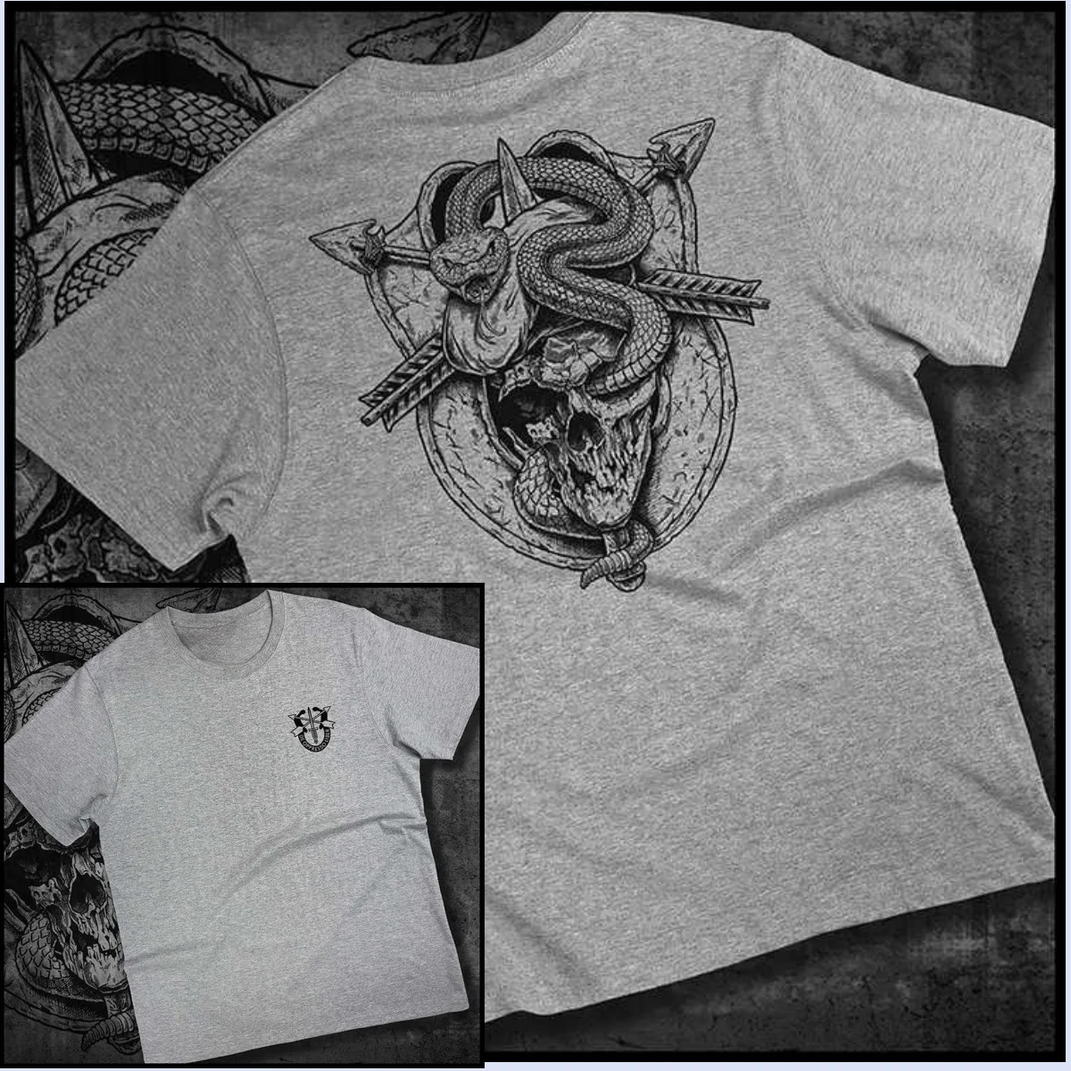 Camiseta táctica retro algodón puro cuello redondo manga corta - imagen 5